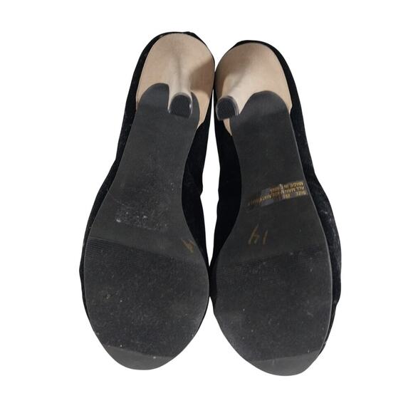 QUPID! BLACK VELVETEEN & TAN VEGAN SUEDE STILETTO PLATFORM HEELS, PUMPS! SZ 8.5M - Picture 9 of 14